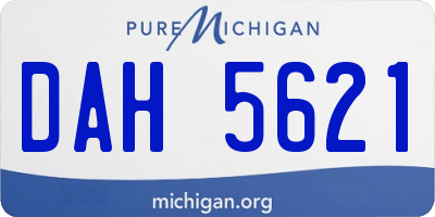 MI license plate DAH5621