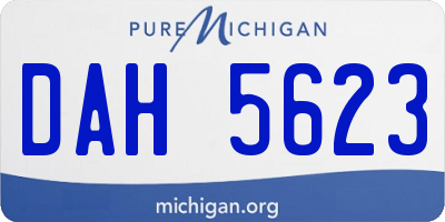 MI license plate DAH5623