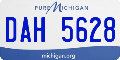 MI license plate DAH5628