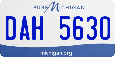 MI license plate DAH5630