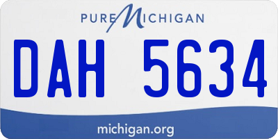 MI license plate DAH5634