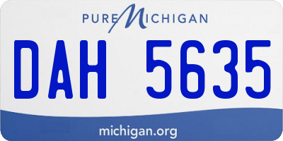 MI license plate DAH5635
