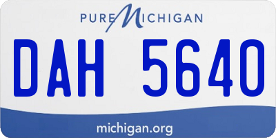 MI license plate DAH5640
