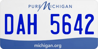 MI license plate DAH5642