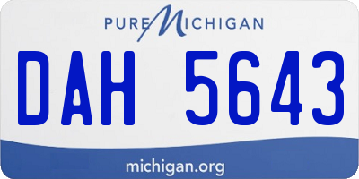 MI license plate DAH5643