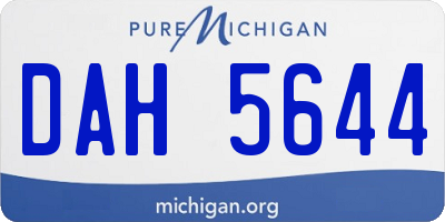 MI license plate DAH5644
