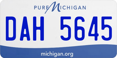 MI license plate DAH5645