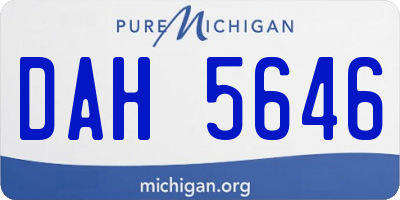 MI license plate DAH5646