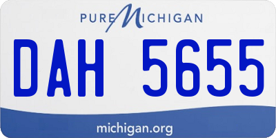 MI license plate DAH5655