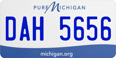 MI license plate DAH5656