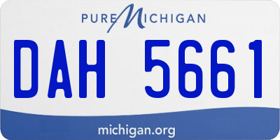 MI license plate DAH5661