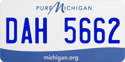 MI license plate DAH5662