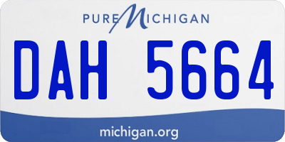 MI license plate DAH5664