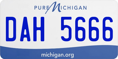 MI license plate DAH5666