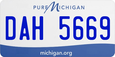 MI license plate DAH5669