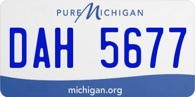 MI license plate DAH5677