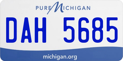 MI license plate DAH5685