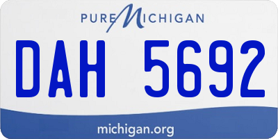 MI license plate DAH5692