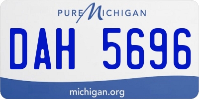 MI license plate DAH5696