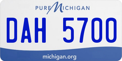 MI license plate DAH5700
