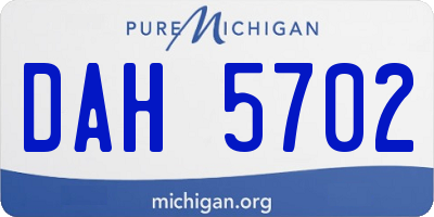 MI license plate DAH5702