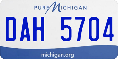 MI license plate DAH5704