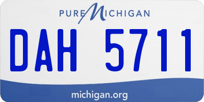 MI license plate DAH5711