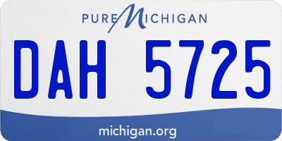 MI license plate DAH5725