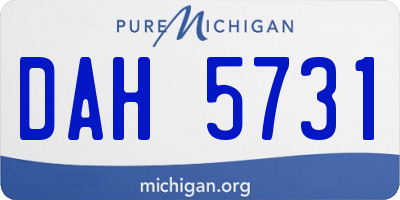 MI license plate DAH5731