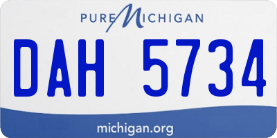 MI license plate DAH5734