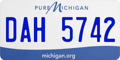 MI license plate DAH5742