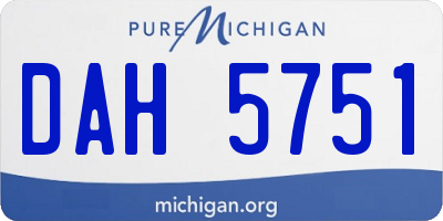 MI license plate DAH5751
