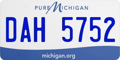MI license plate DAH5752