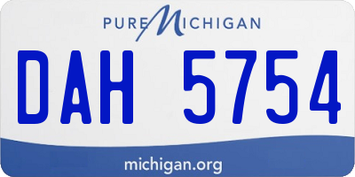 MI license plate DAH5754