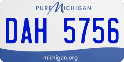 MI license plate DAH5756