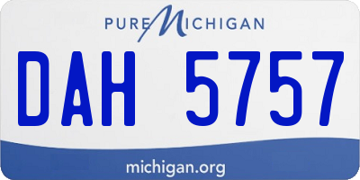 MI license plate DAH5757