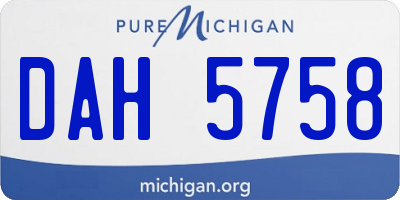 MI license plate DAH5758