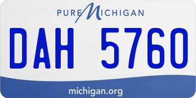 MI license plate DAH5760