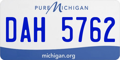 MI license plate DAH5762
