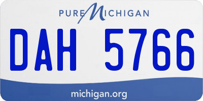 MI license plate DAH5766