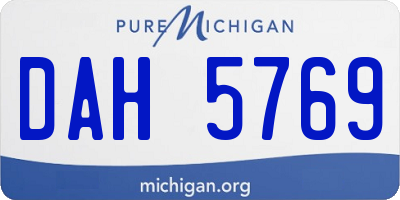 MI license plate DAH5769