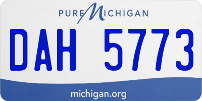 MI license plate DAH5773