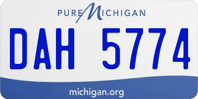 MI license plate DAH5774