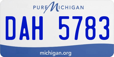 MI license plate DAH5783
