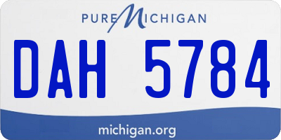 MI license plate DAH5784