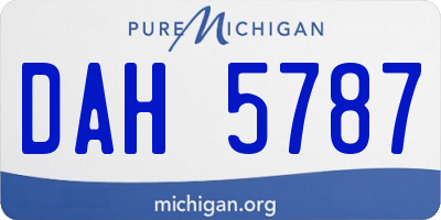 MI license plate DAH5787
