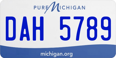 MI license plate DAH5789