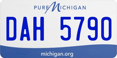 MI license plate DAH5790