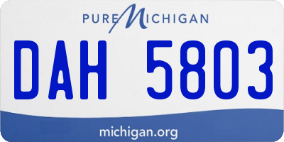 MI license plate DAH5803