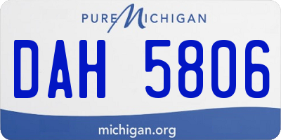 MI license plate DAH5806